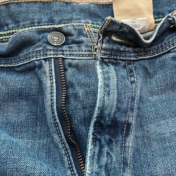 AMBERCROBI MENS 5-POCKETS BAGGY VINTAGE SHORT JEANS BLUE Sz W36 - Picture 7 of 14